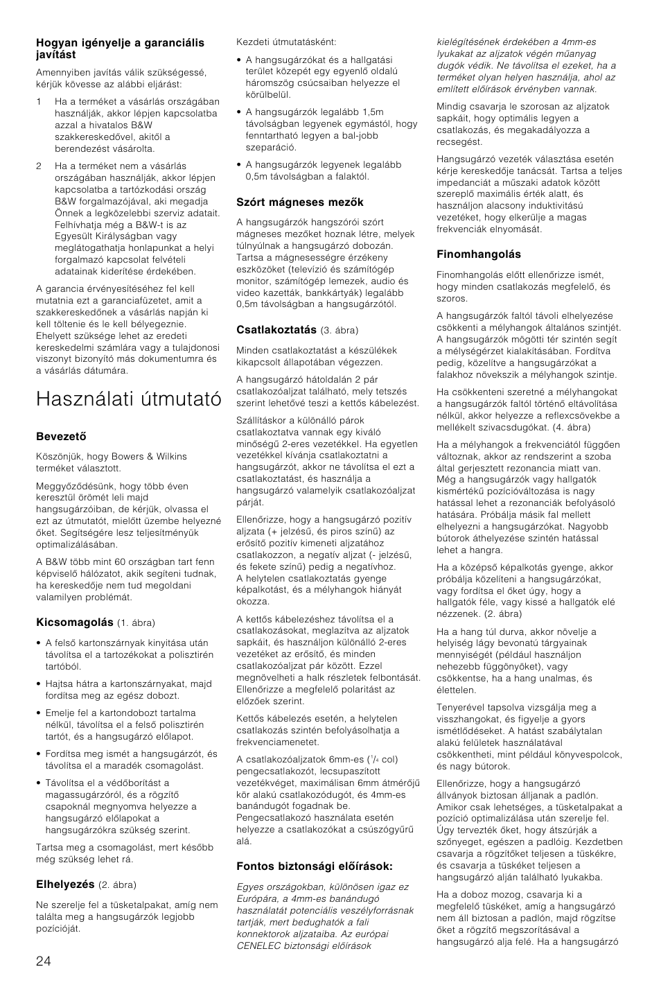 Használati útmutató | Bowers & Wilkins DM602.5 S3 User Manual | Page 27 / 32