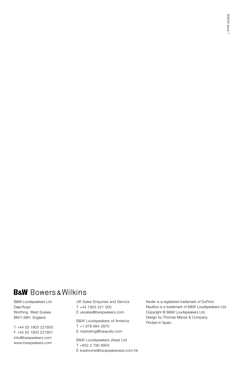 Bowers & Wilkins DM602.5 S3 User Manual | Page 32 / 32
