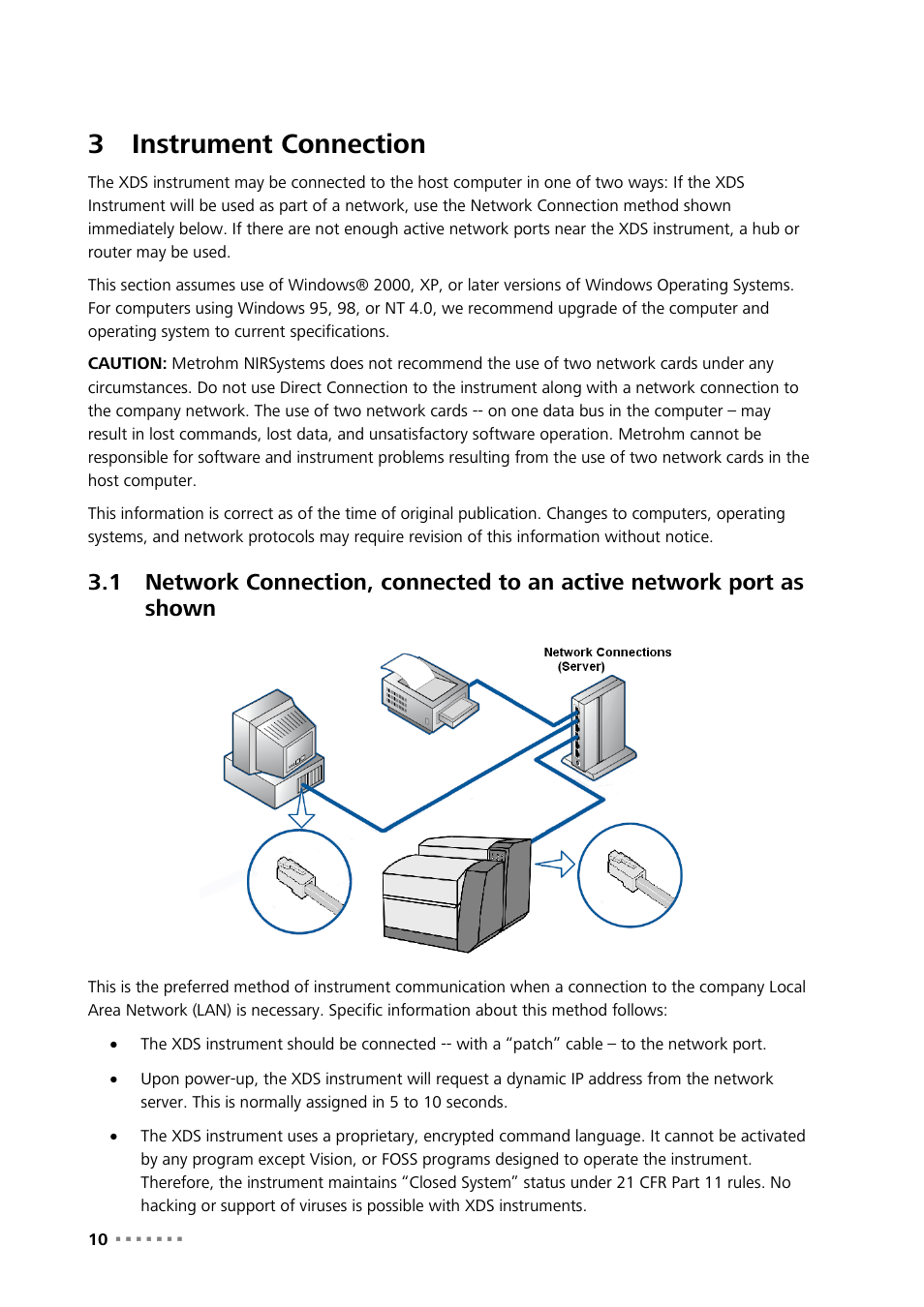 3 instrument connection, Instrument connection, 3instrument connection | Metrohm NIRS XDS SmartProbe Analyzer User Manual | Page 12 / 97