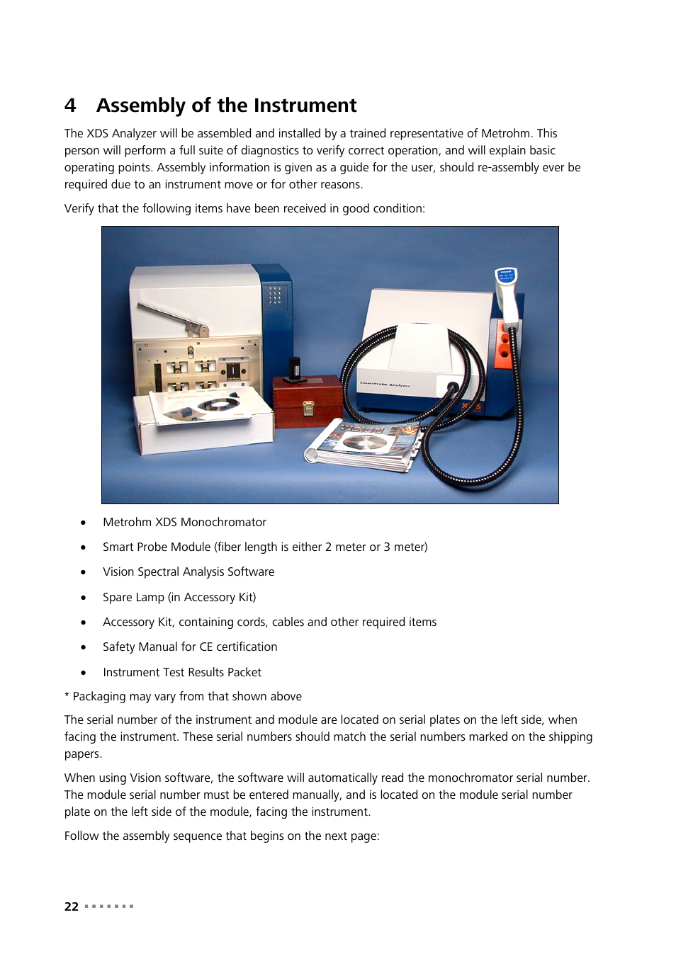 4 assembly of the instrument, Assembly of the instrument, 4assembly of the instrument | Metrohm NIRS XDS SmartProbe Analyzer User Manual | Page 24 / 97