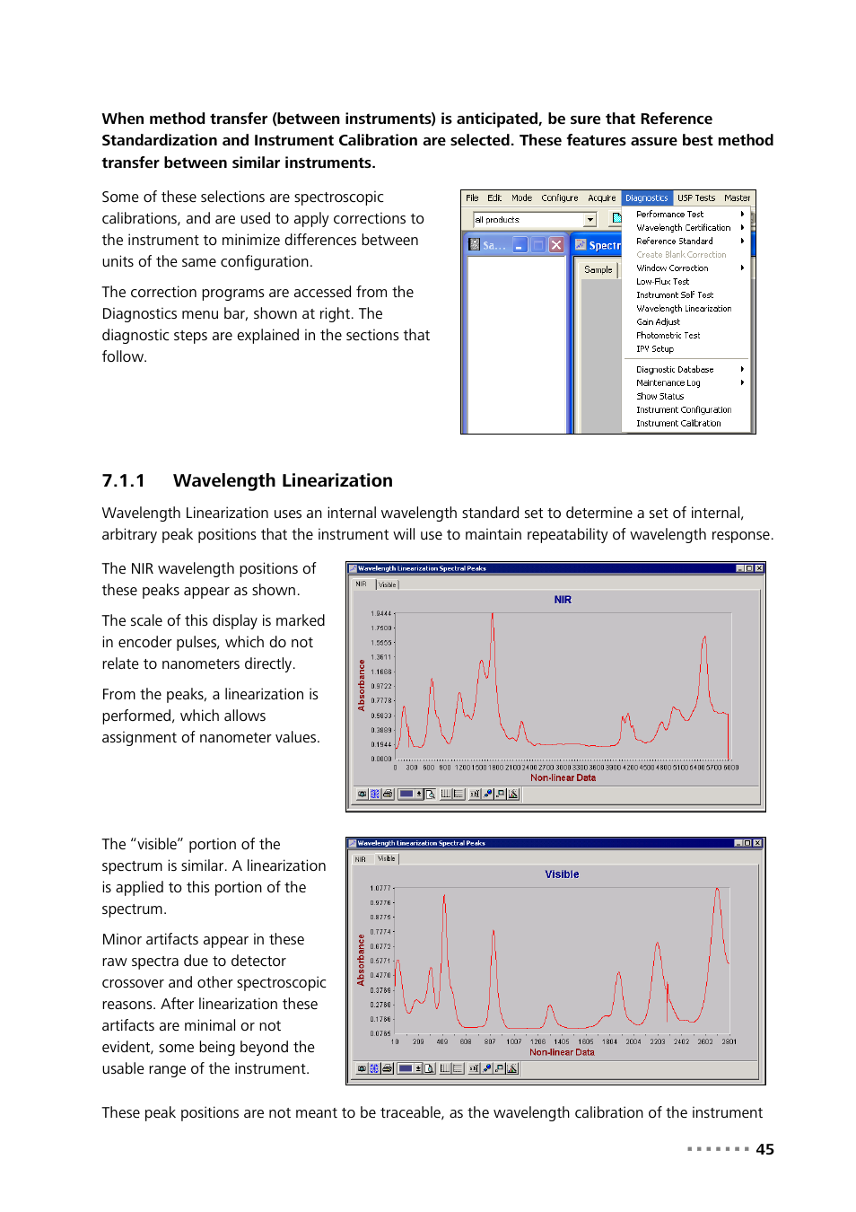 1 wavelength linearization, Wavelength linearization | Metrohm NIRS XDS SmartProbe Analyzer User Manual | Page 47 / 97