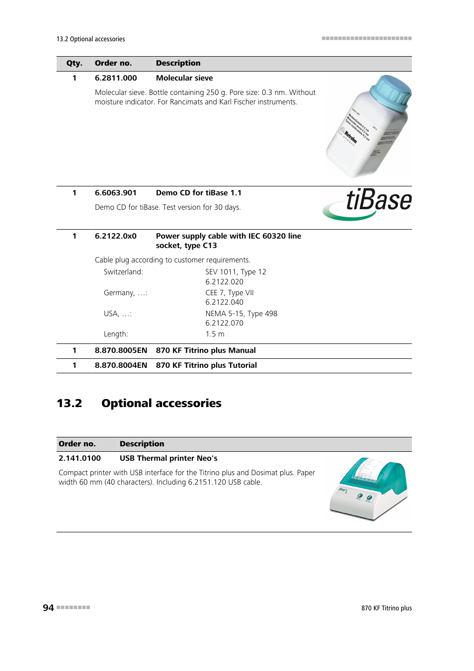 2 optional accessories | Metrohm 870 KF Titrino plus Manual User Manual | Page 104 / 108