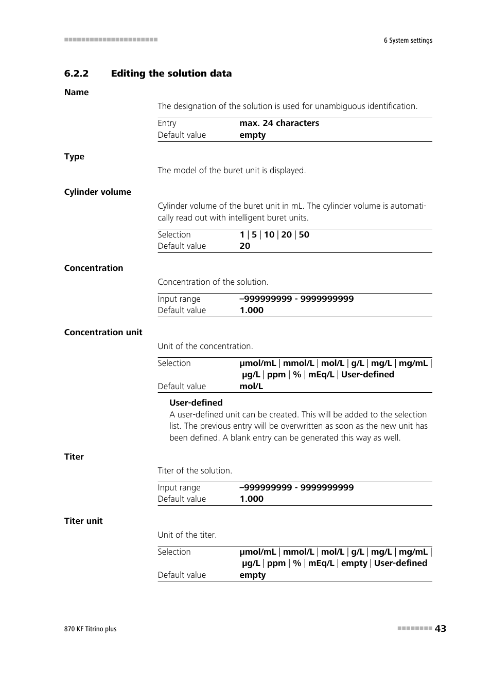 2 editing the solution data, Editing the solution data | Metrohm 870 KF Titrino plus Manual User Manual | Page 53 / 108