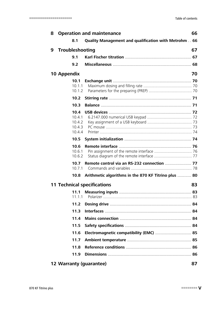 Metrohm 870 KF Titrino plus Manual User Manual | Page 7 / 108