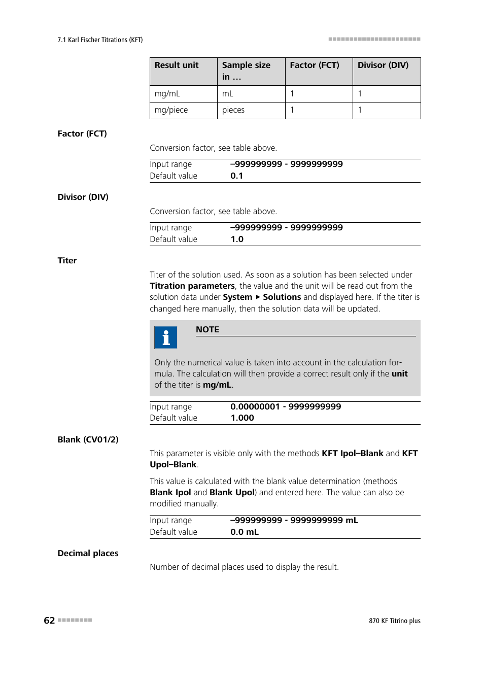 Metrohm 870 KF Titrino plus Manual User Manual | Page 72 / 108