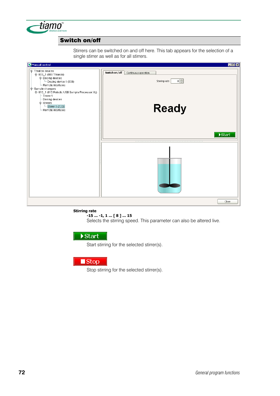 Switch on/off | Metrohm tiamo 1.1 Manual User Manual | Page 100 / 838