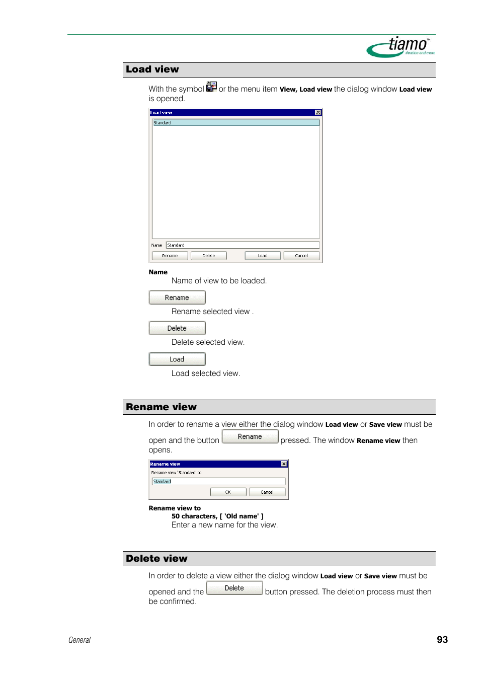 Load view, Rename view, Delete view | Metrohm tiamo 1.1 Manual User Manual | Page 121 / 838