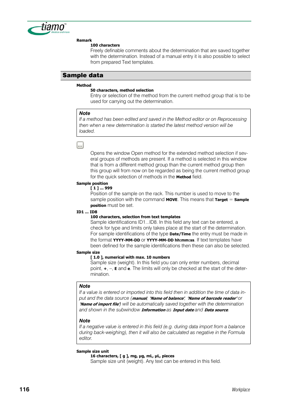 Sample data | Metrohm tiamo 1.1 Manual User Manual | Page 144 / 838
