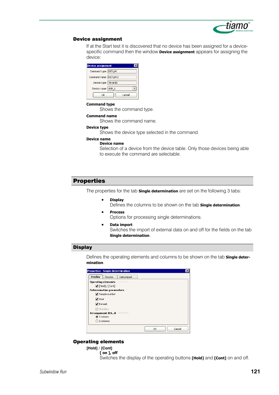 Properties, Display | Metrohm tiamo 1.1 Manual User Manual | Page 149 / 838