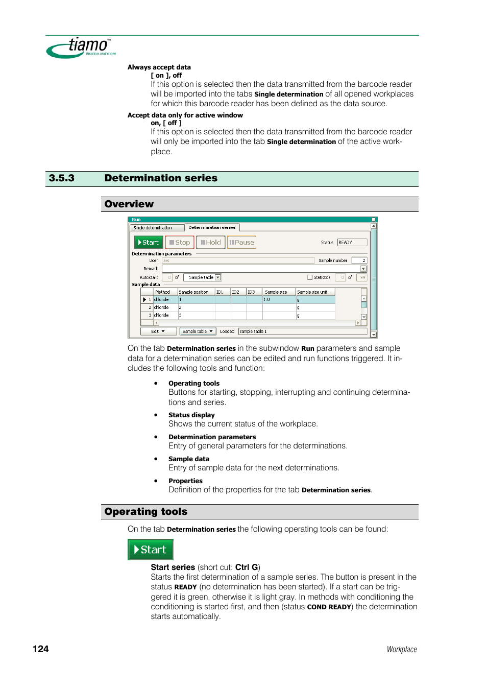 3 determination series, Overview, Operating tools | 3 determination series overview | Metrohm tiamo 1.1 Manual User Manual | Page 152 / 838