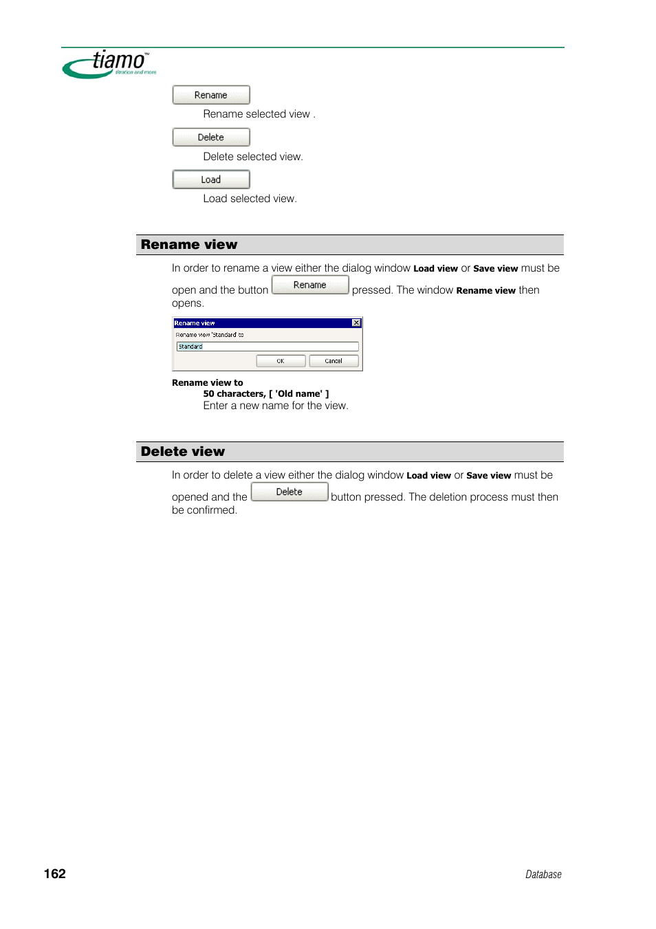 Rename view, Delete view | Metrohm tiamo 1.1 Manual User Manual | Page 190 / 838