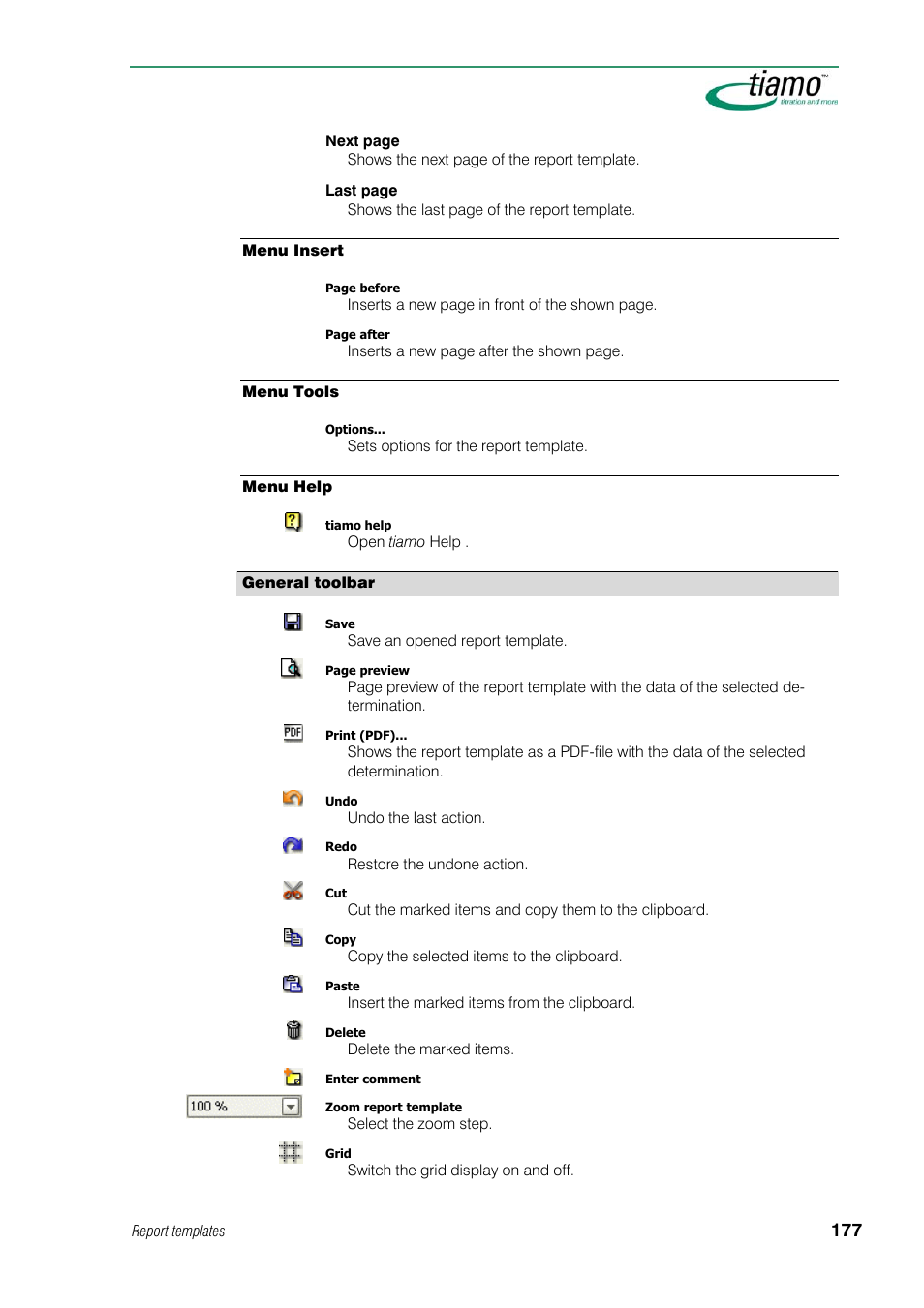 Menu insert, Menu tools, Menu help | General toolbar | Metrohm tiamo 1.1 Manual User Manual | Page 205 / 838