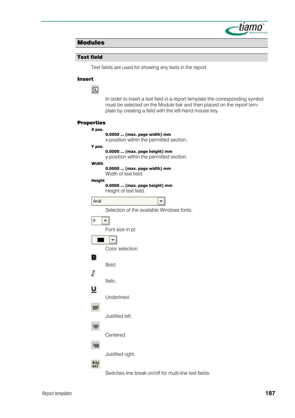 Modules, Text field | Metrohm tiamo 1.1 Manual User Manual | Page 215 / 838