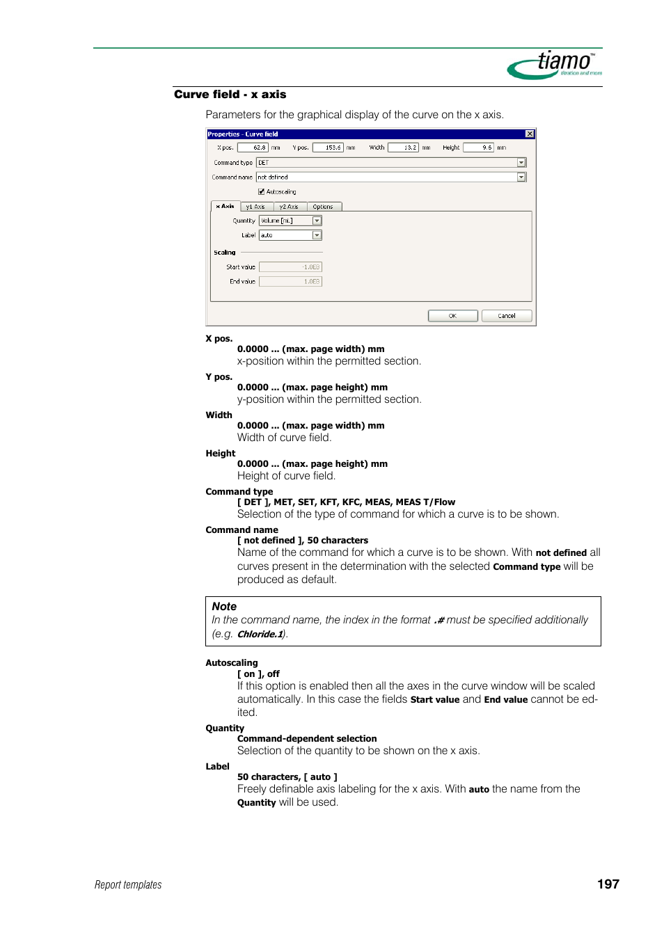 Curve field - x axis | Metrohm tiamo 1.1 Manual User Manual | Page 225 / 838