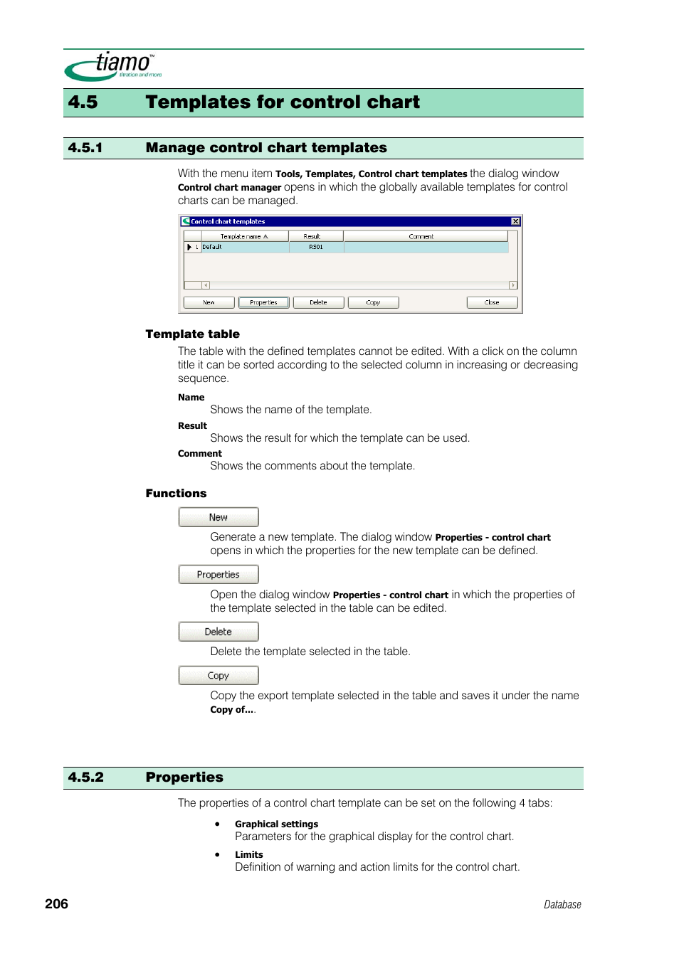 5 templates for control chart, 1 manage control chart templates, 2 properties | Metrohm tiamo 1.1 Manual User Manual | Page 234 / 838