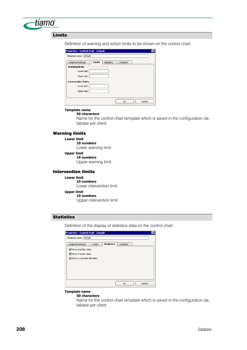 Limits, Statistics | Metrohm tiamo 1.1 Manual User Manual | Page 236 / 838