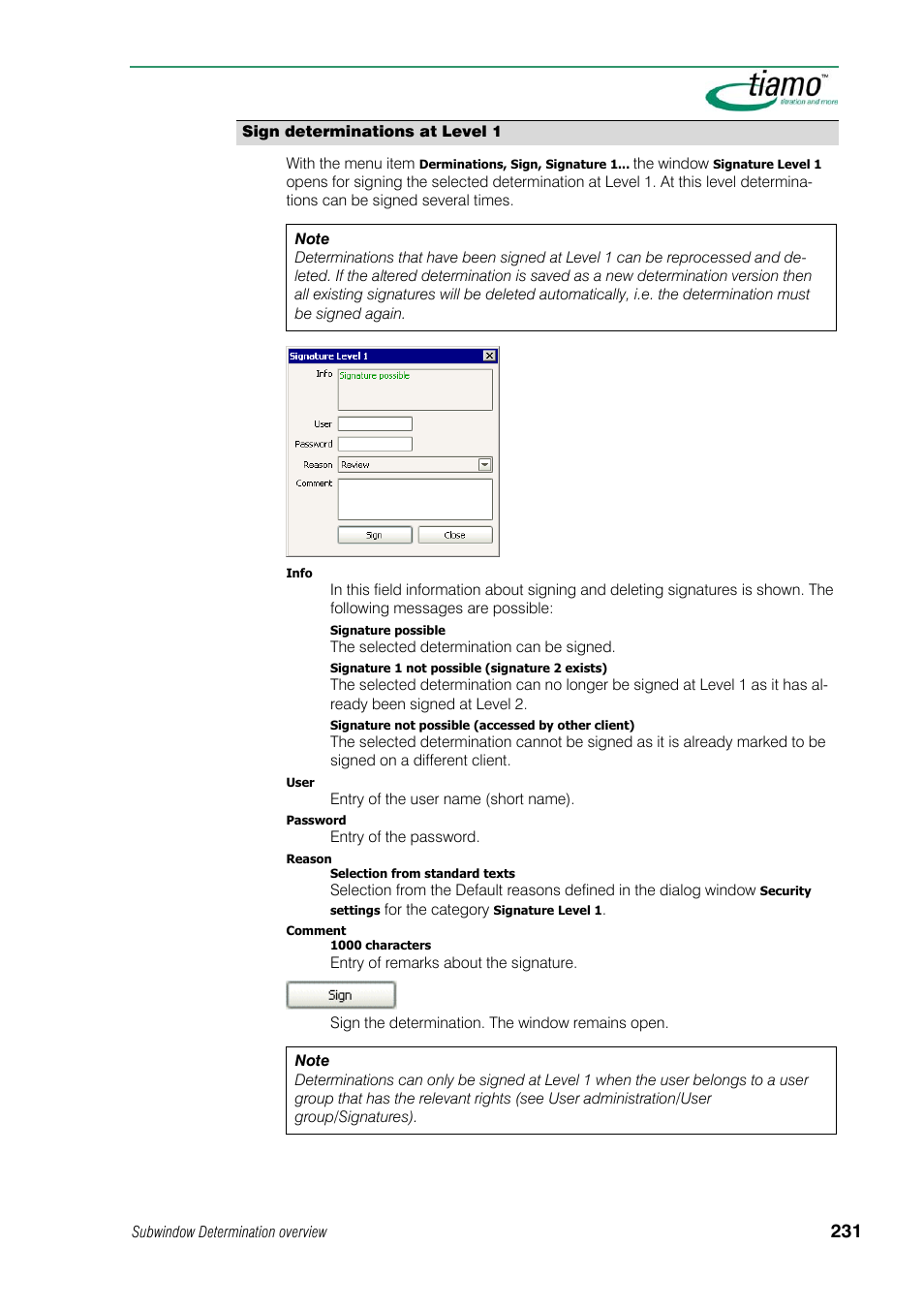Sign determinations at level 1 | Metrohm tiamo 1.1 Manual User Manual | Page 259 / 838