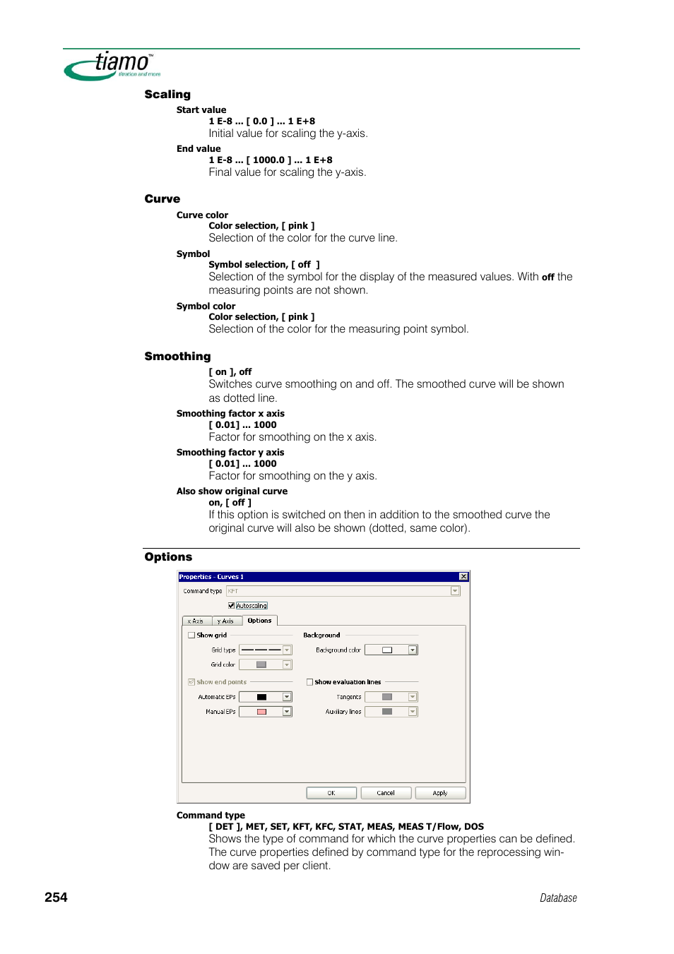 Curve, Options | Metrohm tiamo 1.1 Manual User Manual | Page 282 / 838