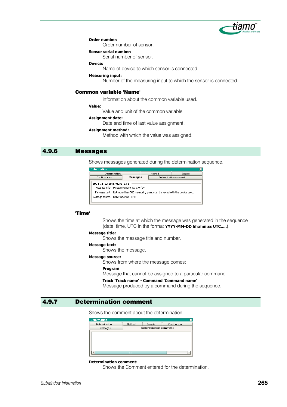 6 messages, 7 determination comment | Metrohm tiamo 1.1 Manual User Manual | Page 293 / 838