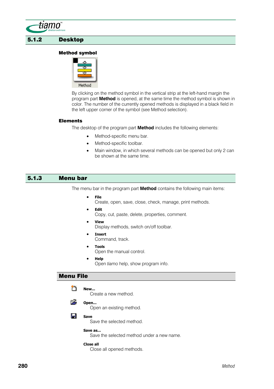 2 desktop, 3 menu bar, Menu file | Metrohm tiamo 1.1 Manual User Manual | Page 308 / 838