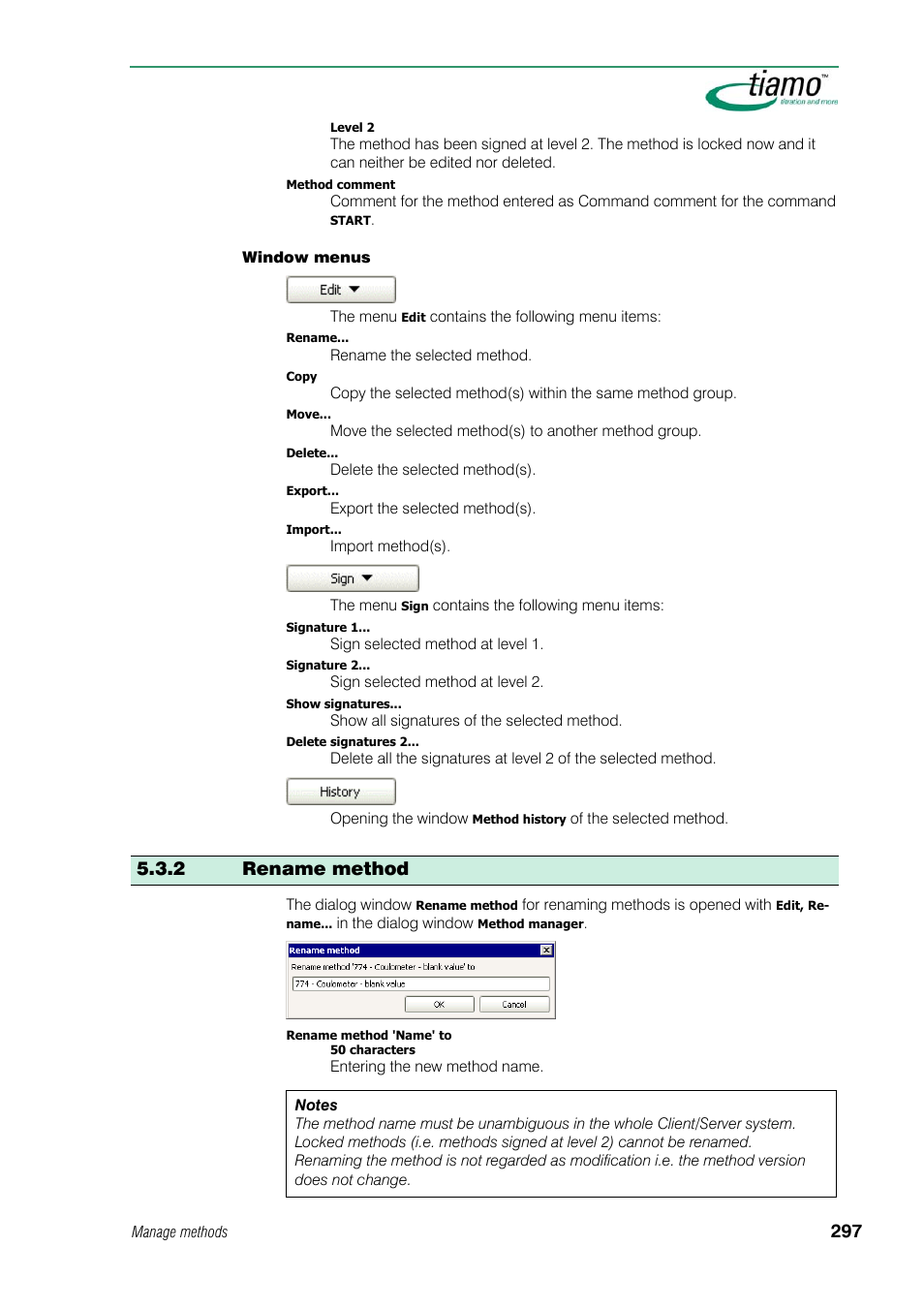 2 rename method | Metrohm tiamo 1.1 Manual User Manual | Page 325 / 838