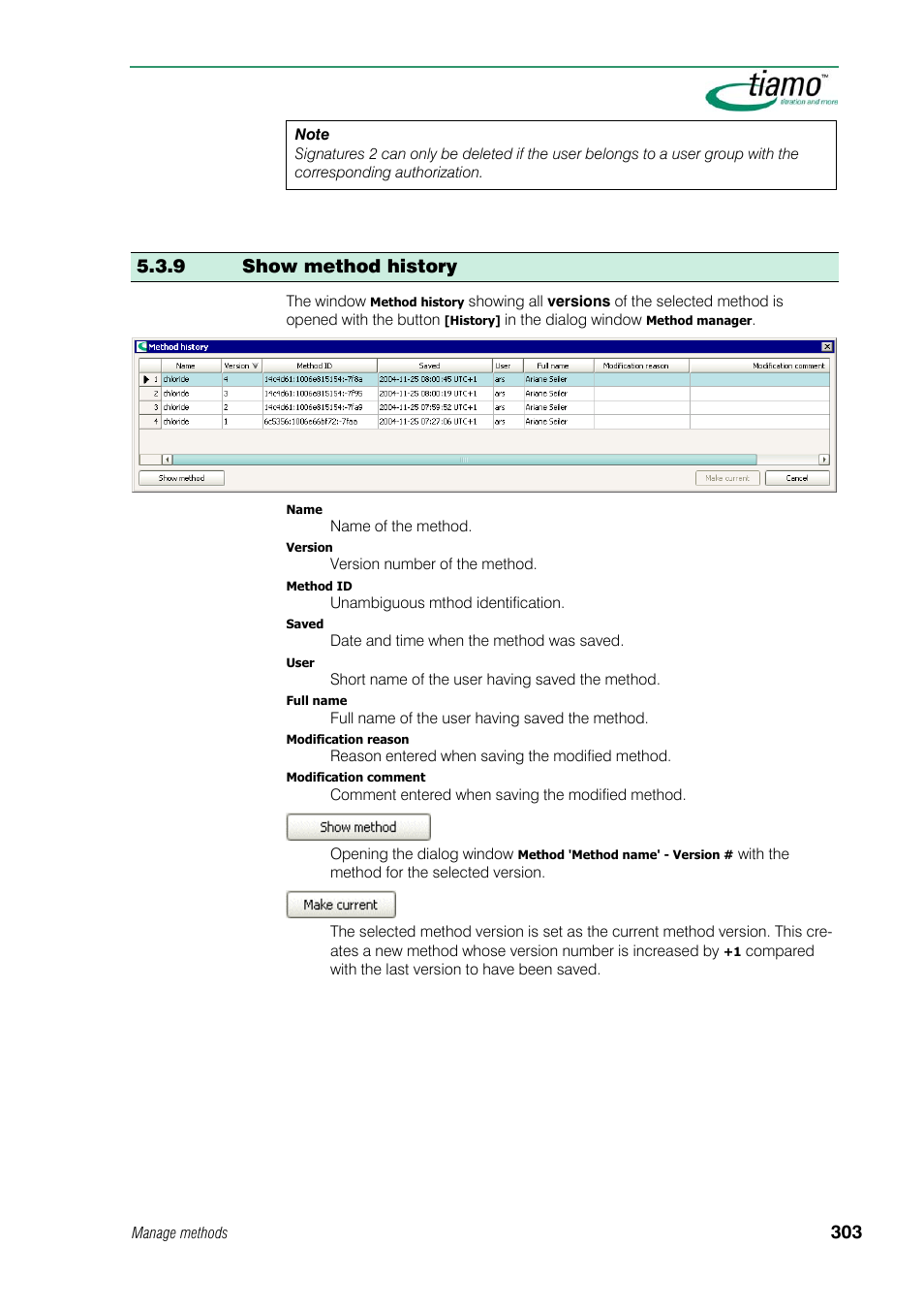 9 show method history | Metrohm tiamo 1.1 Manual User Manual | Page 331 / 838