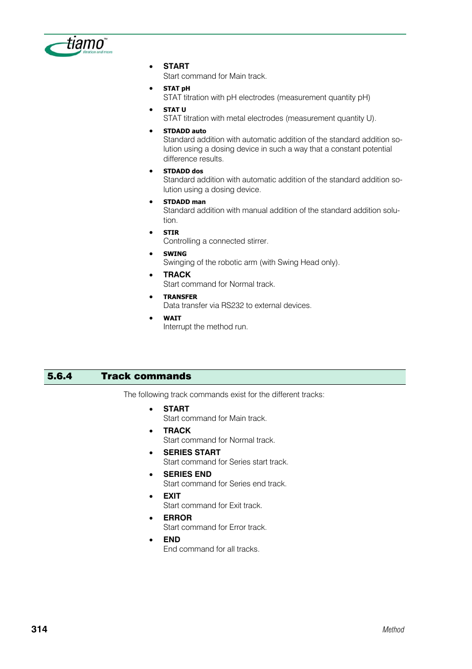 4 track commands | Metrohm tiamo 1.1 Manual User Manual | Page 342 / 838