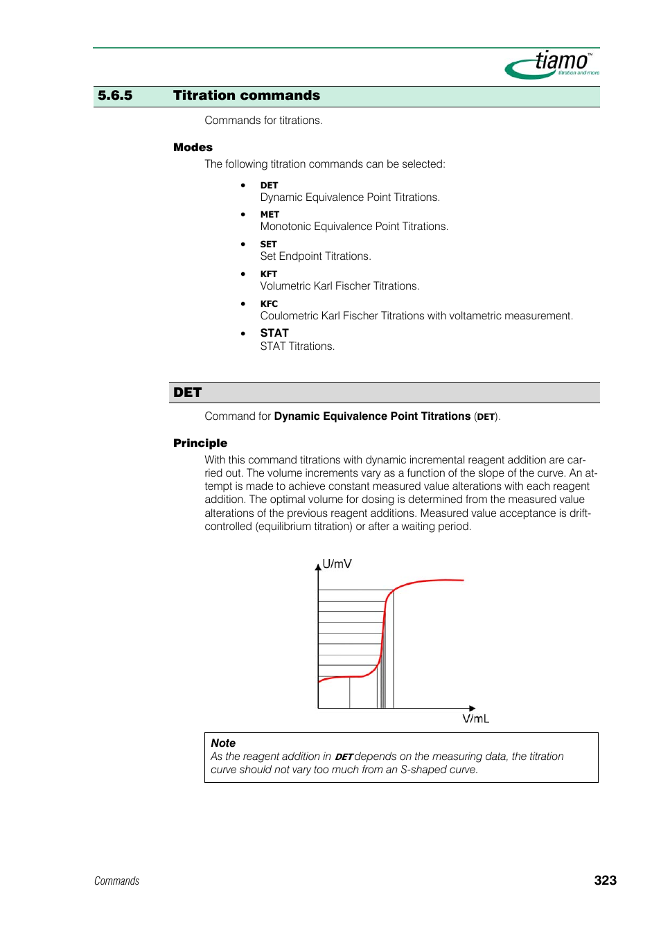 5 titration commands | Metrohm tiamo 1.1 Manual User Manual | Page 351 / 838