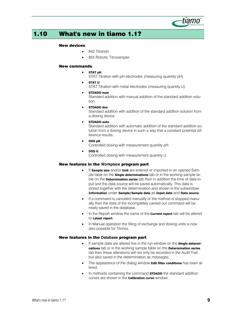 10 what's new in tiamo 1.1 | Metrohm tiamo 1.1 Manual User Manual | Page 37 / 838