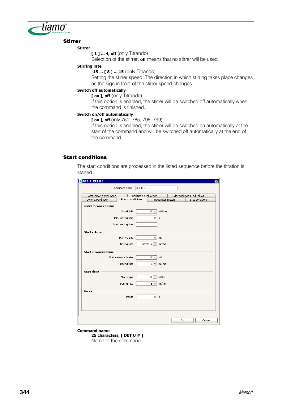 Start conditions | Metrohm tiamo 1.1 Manual User Manual | Page 372 / 838