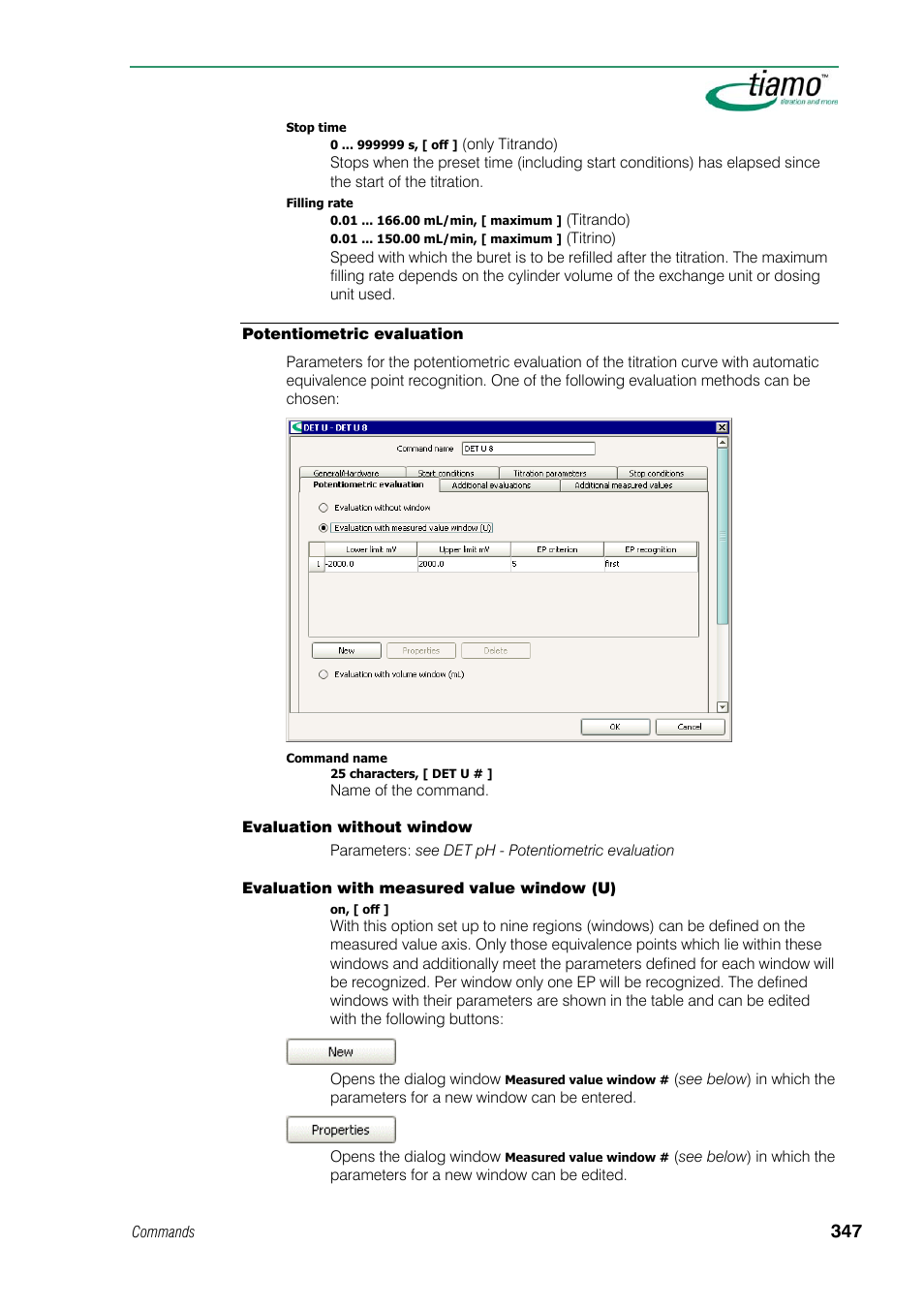 Potentiometric evaluation | Metrohm tiamo 1.1 Manual User Manual | Page 375 / 838