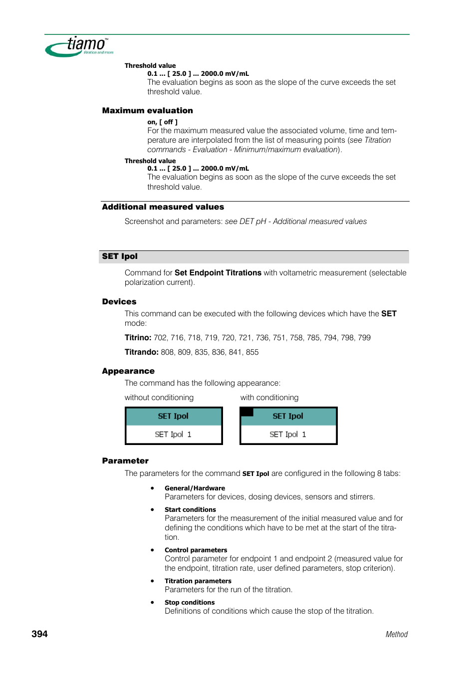 Additional measured values, Set ipol | Metrohm tiamo 1.1 Manual User Manual | Page 422 / 838