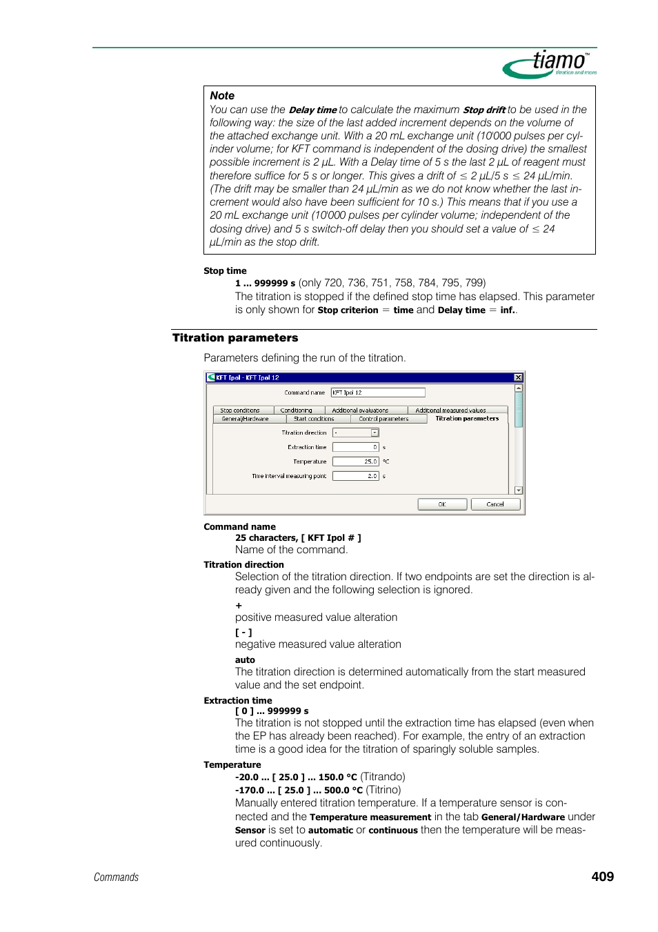 Titration parameters | Metrohm tiamo 1.1 Manual User Manual | Page 437 / 838