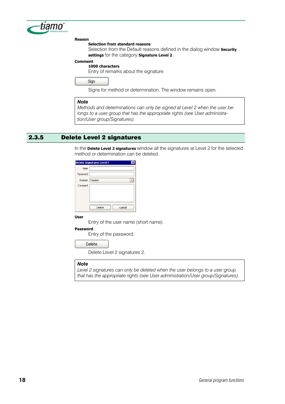 5 delete level 2 signatures | Metrohm tiamo 1.1 Manual User Manual | Page 46 / 838