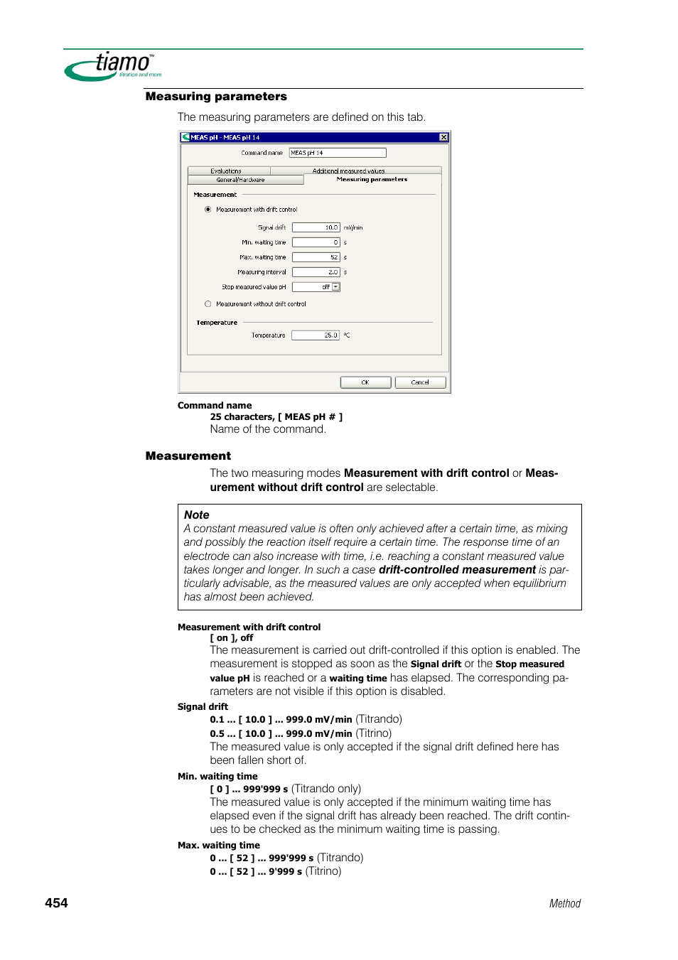 Measuring parameters | Metrohm tiamo 1.1 Manual User Manual | Page 482 / 838