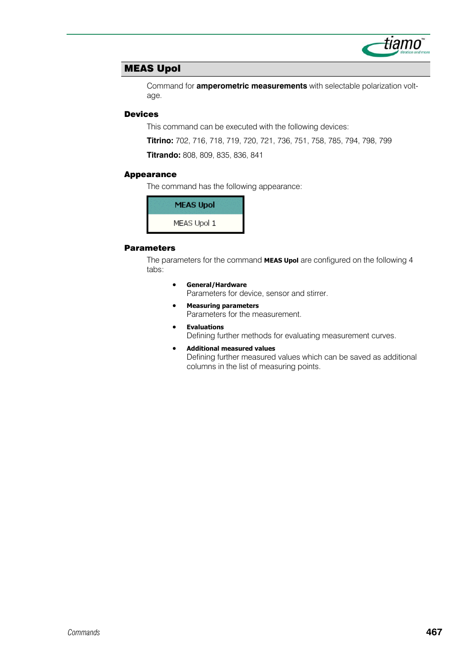 Meas upol | Metrohm tiamo 1.1 Manual User Manual | Page 495 / 838