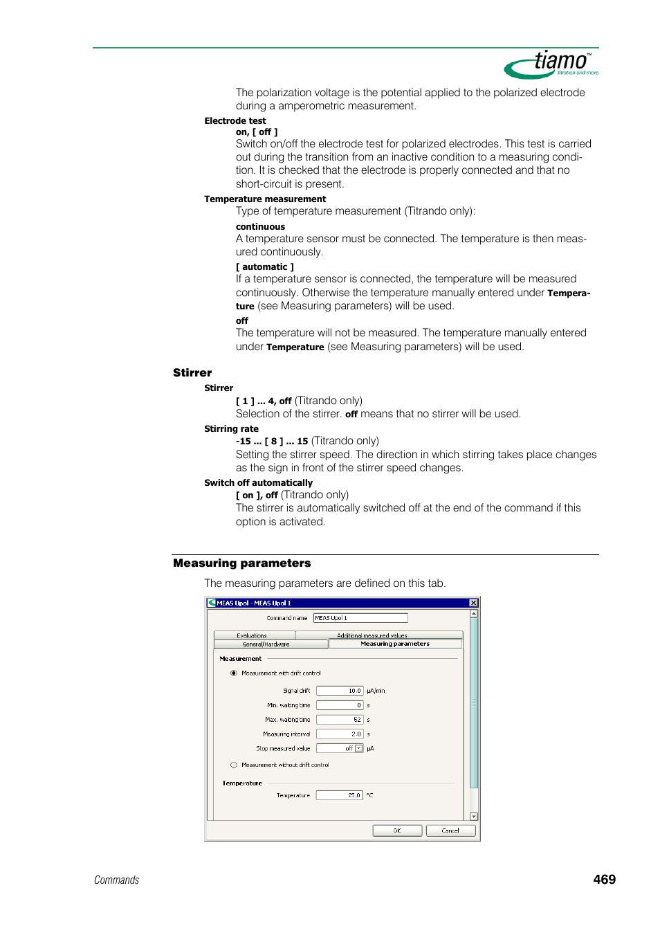 Measuring parameters | Metrohm tiamo 1.1 Manual User Manual | Page 497 / 838