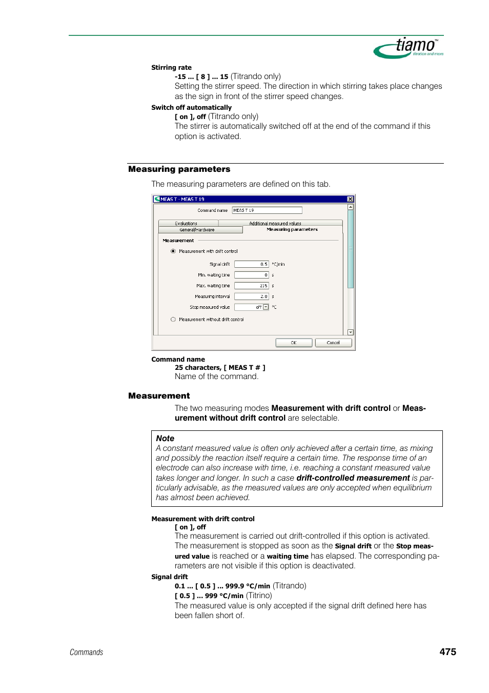 Measuring parameters | Metrohm tiamo 1.1 Manual User Manual | Page 503 / 838