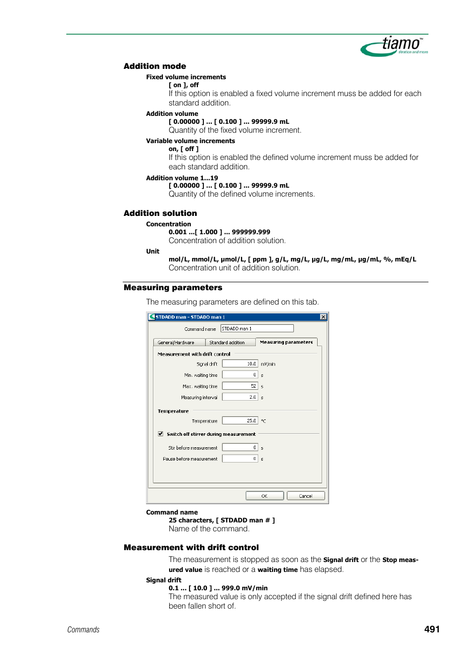 Measuring parameters | Metrohm tiamo 1.1 Manual User Manual | Page 519 / 838