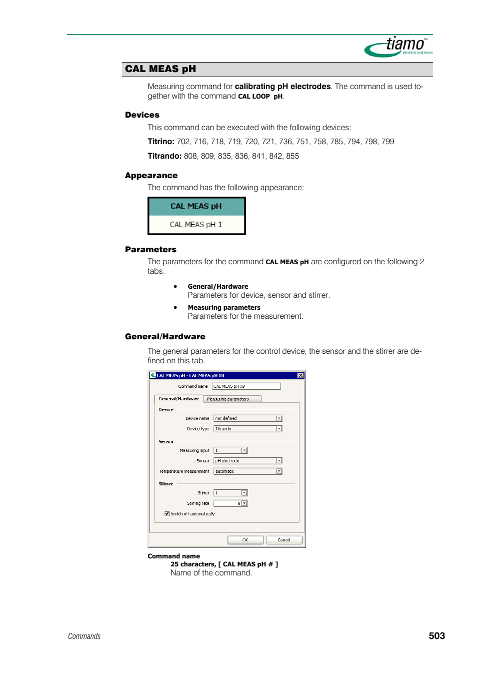 Cal meas ph, General/hardware | Metrohm tiamo 1.1 Manual User Manual | Page 531 / 838