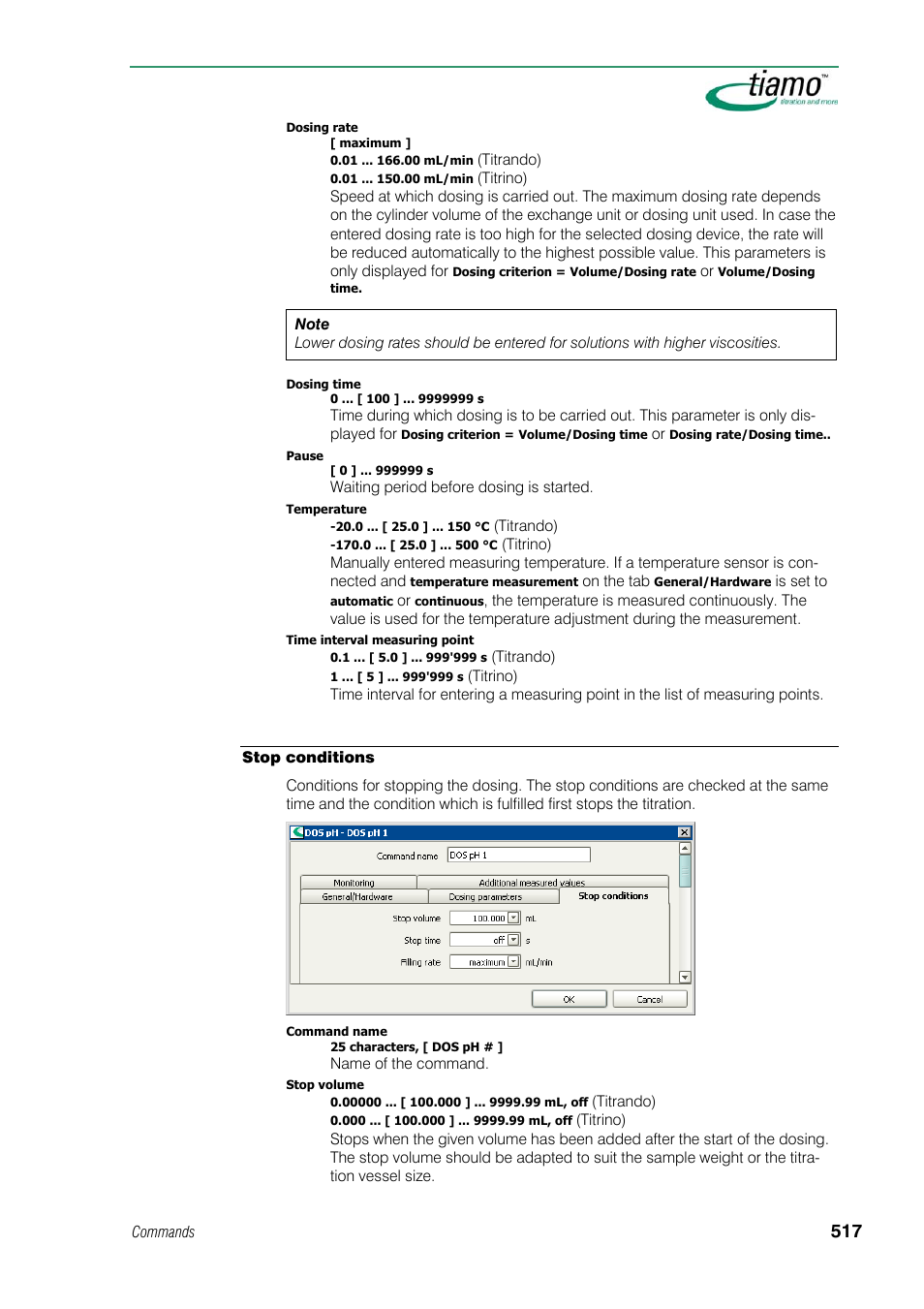 Stop conditions | Metrohm tiamo 1.1 Manual User Manual | Page 545 / 838