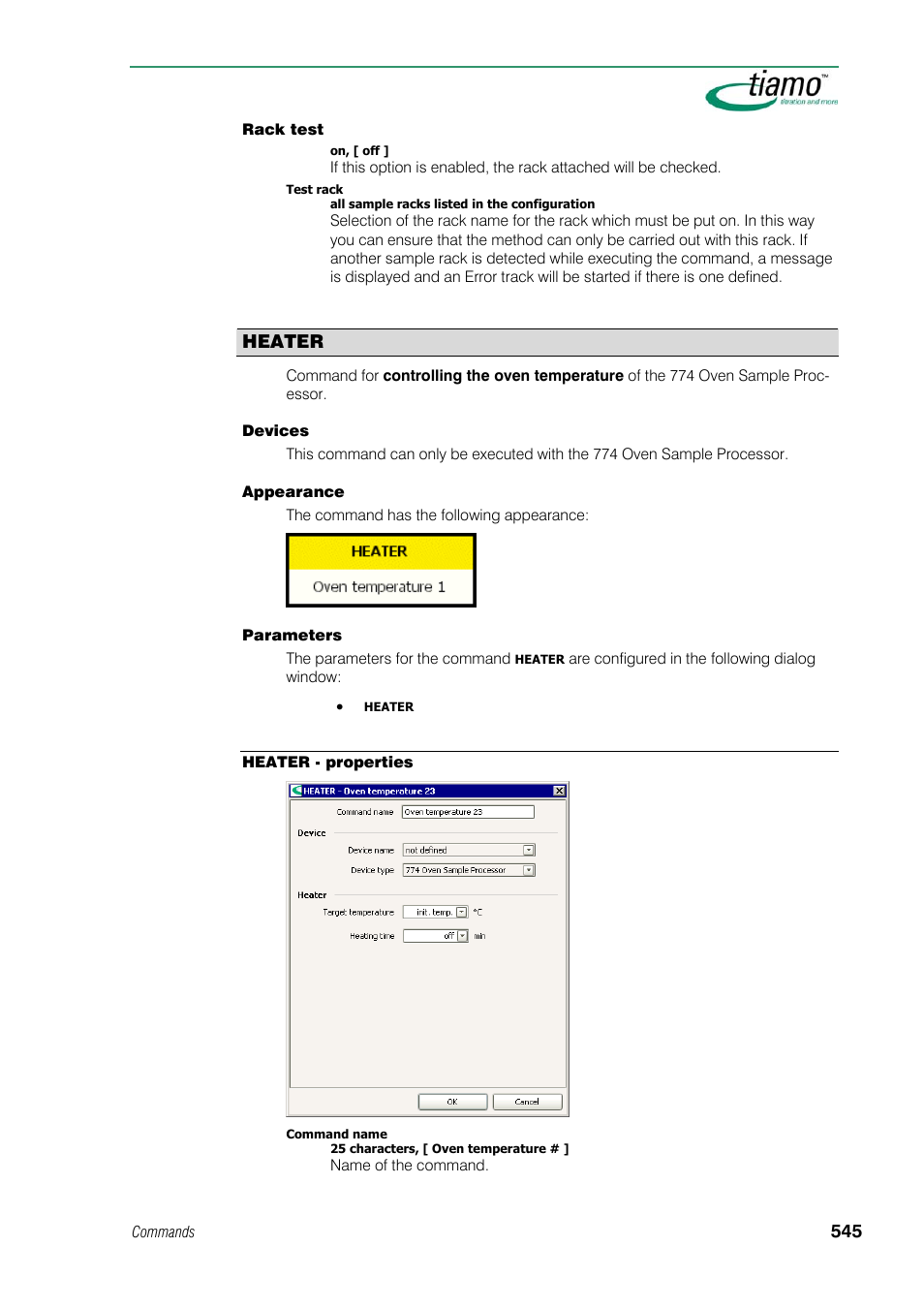 Heater, Heater - properties | Metrohm tiamo 1.1 Manual User Manual | Page 573 / 838