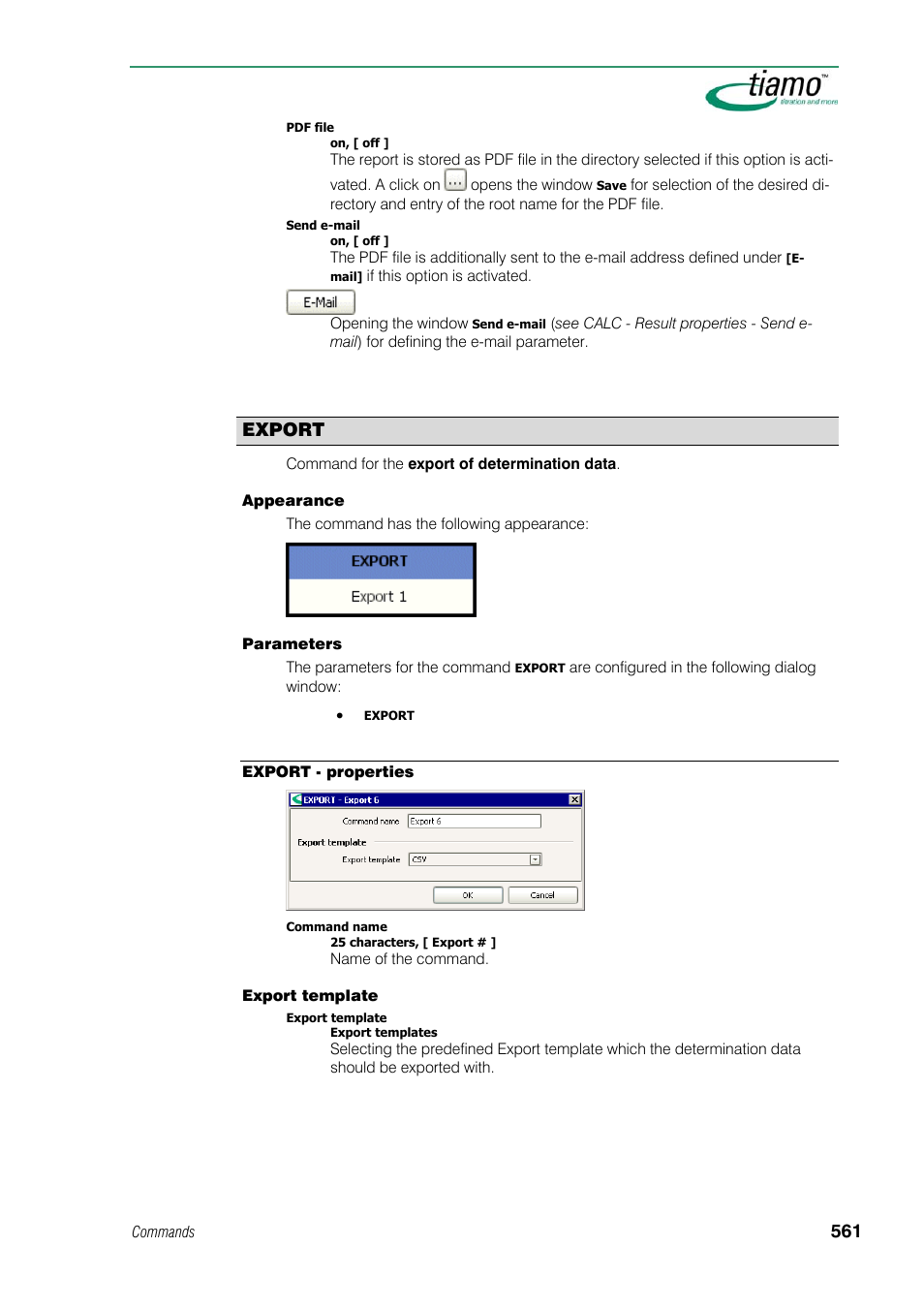 Export, Export - properties | Metrohm tiamo 1.1 Manual User Manual | Page 589 / 838