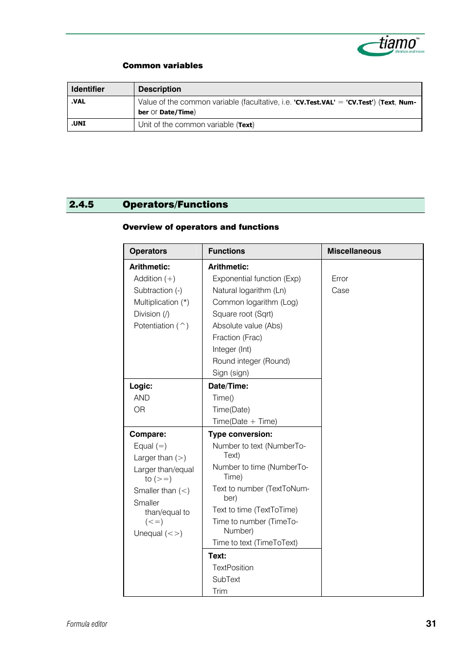 5 operators/functions | Metrohm tiamo 1.1 Manual User Manual | Page 59 / 838