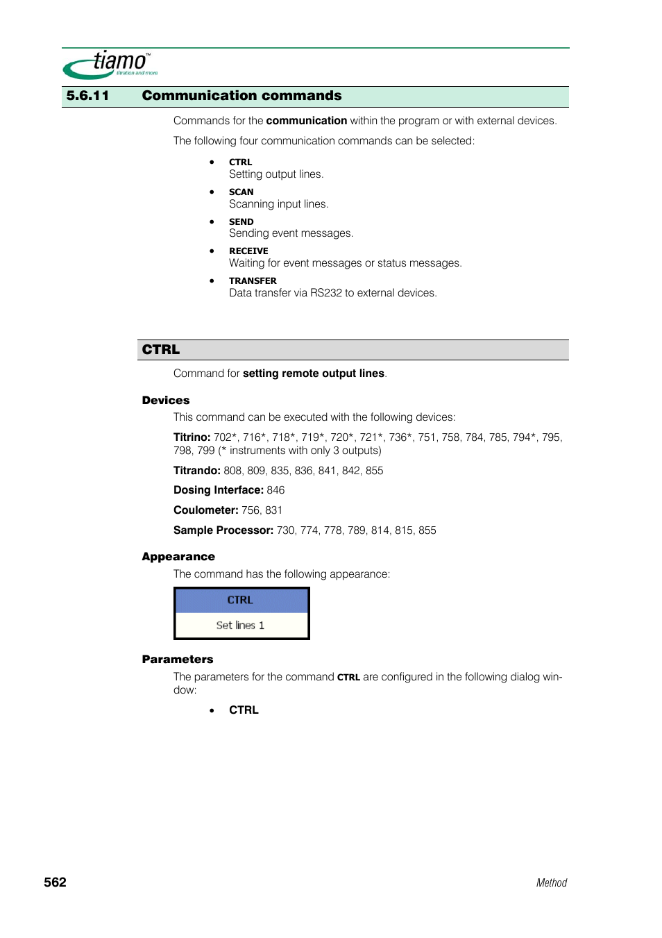 11 communication commands, Ctrl | Metrohm tiamo 1.1 Manual User Manual | Page 590 / 838