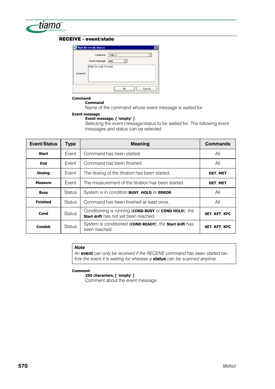 Receive - event/state | Metrohm tiamo 1.1 Manual User Manual | Page 598 / 838