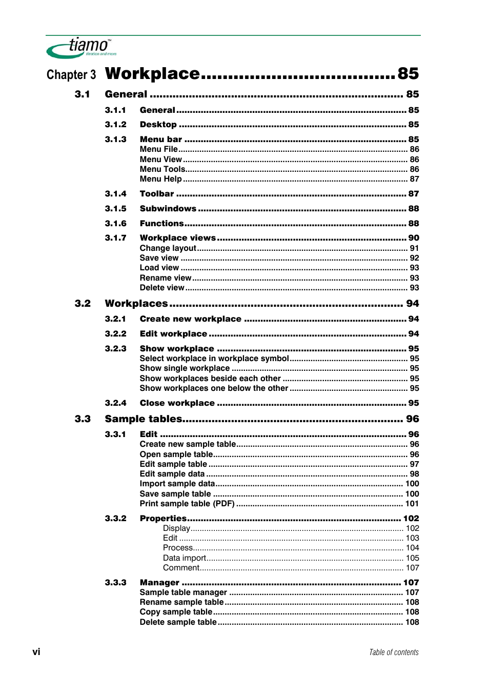 Workplace, Chapter 3 | Metrohm tiamo 1.1 Manual User Manual | Page 6 / 838