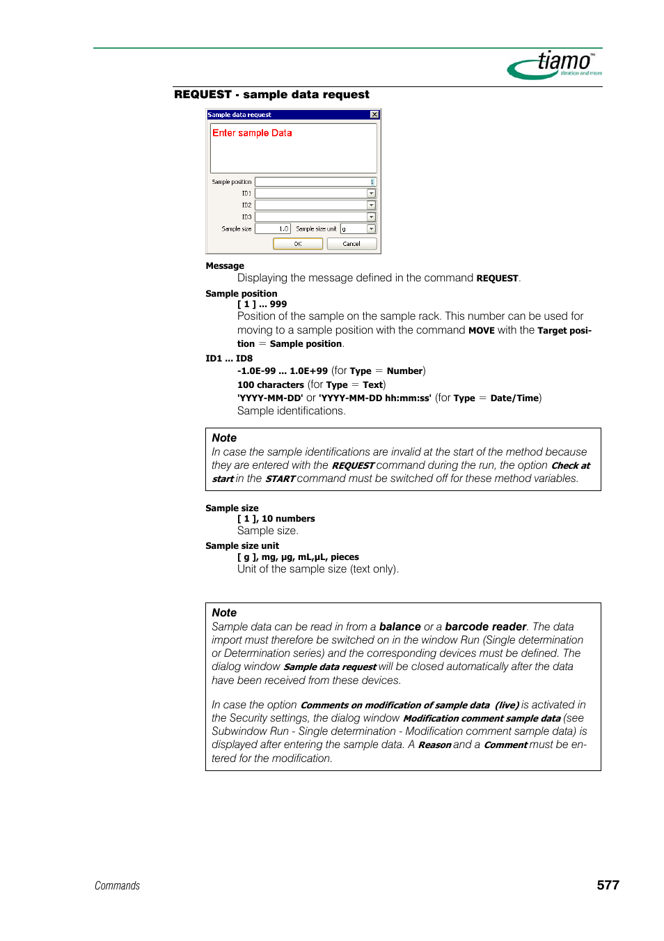 Request - sample data request | Metrohm tiamo 1.1 Manual User Manual | Page 605 / 838