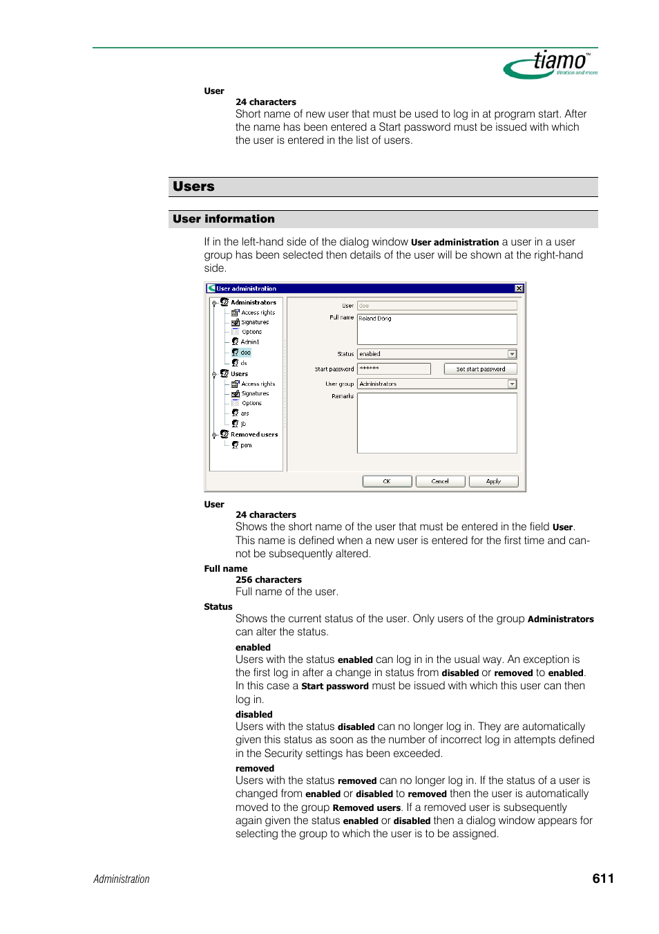 Users, User information | Metrohm tiamo 1.1 Manual User Manual | Page 639 / 838