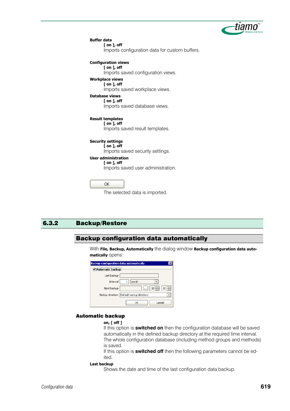 2 backup/restore, Backup configuration data automatically | Metrohm tiamo 1.1 Manual User Manual | Page 647 / 838